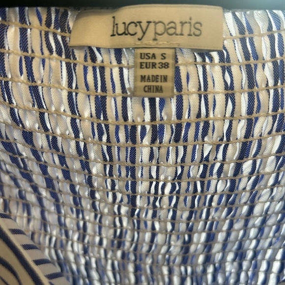 Off the shoulder white and blue striped top - Picture 4 of 4